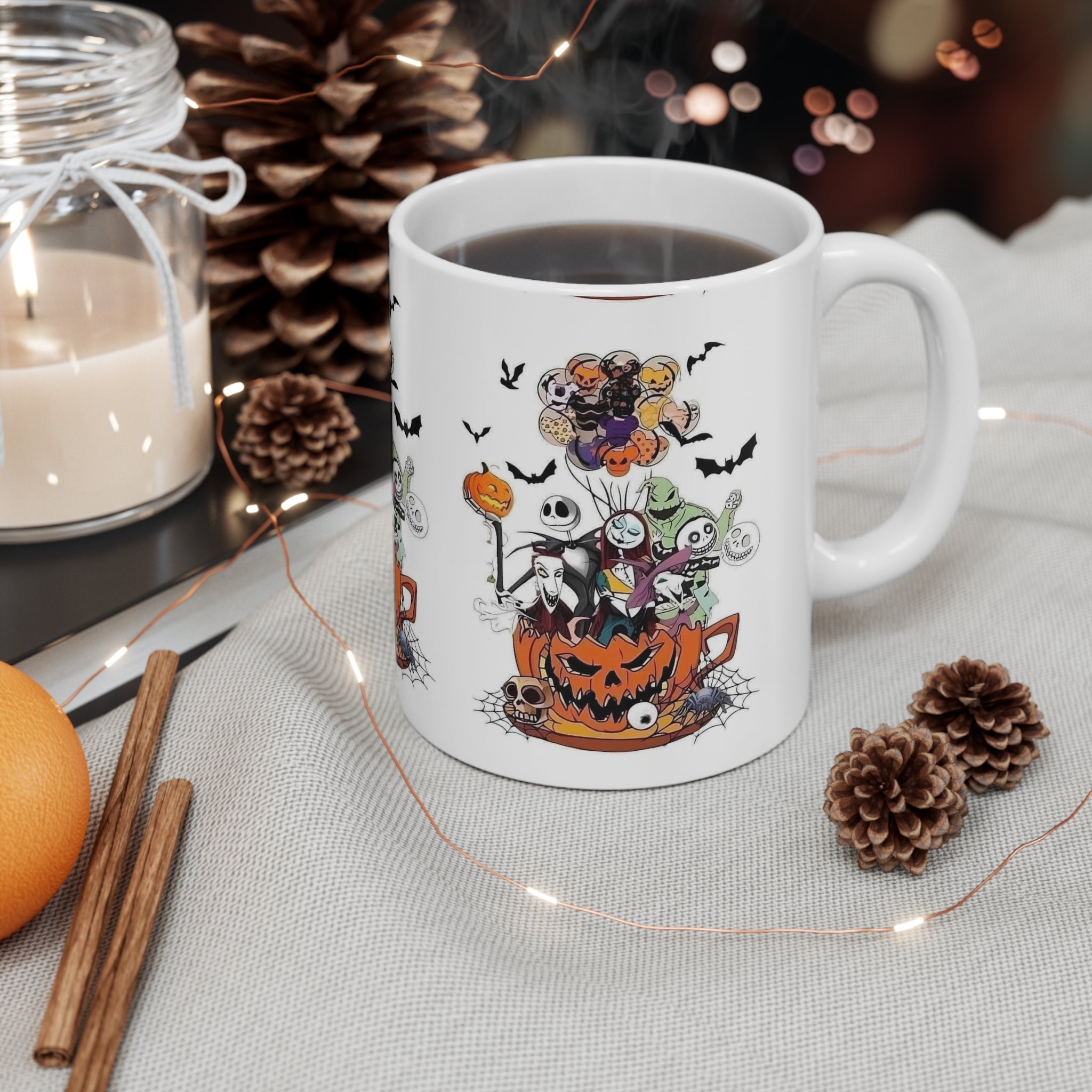 Nightmare Before Christmas- ๐ White Ceramic Mug - Creations by Chris and Carlos